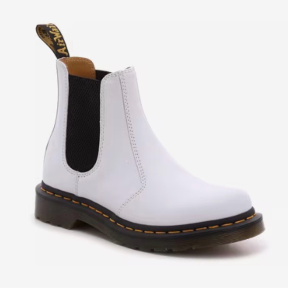 Dr. Martens 2976 White Chelsea Boots, Women’s Size 8